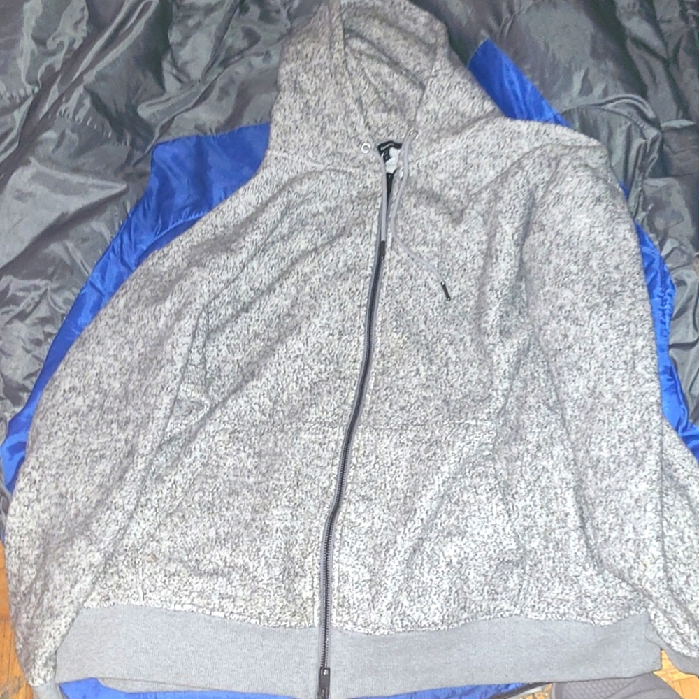 Express Grey Wool (Hat) Hoody Full-Zip XL